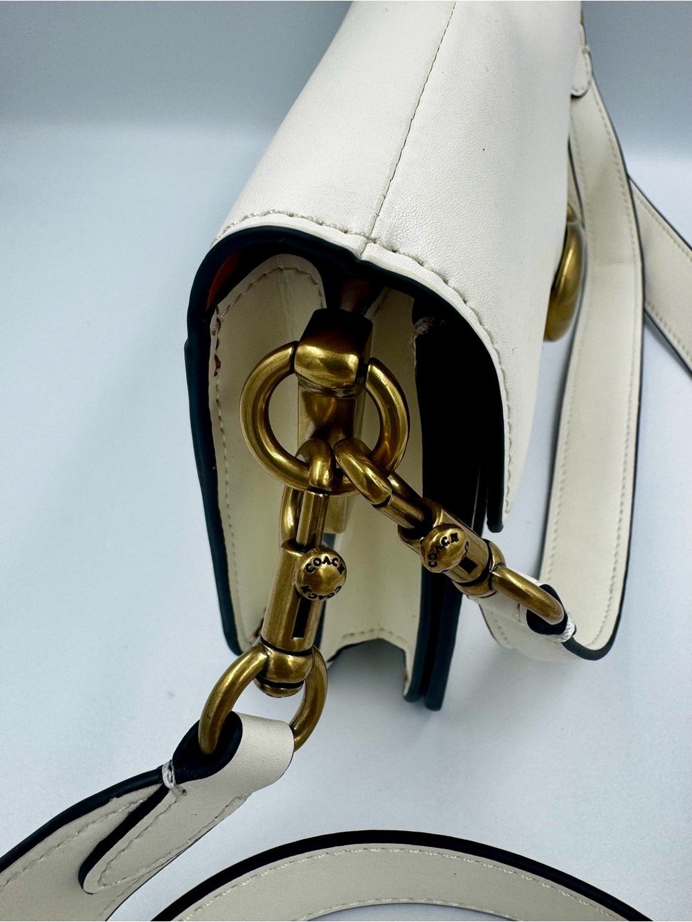 Coach Tabby Shoulder Bag 26 Chalk White Leather Gold Hardware - Picture 6 of 12